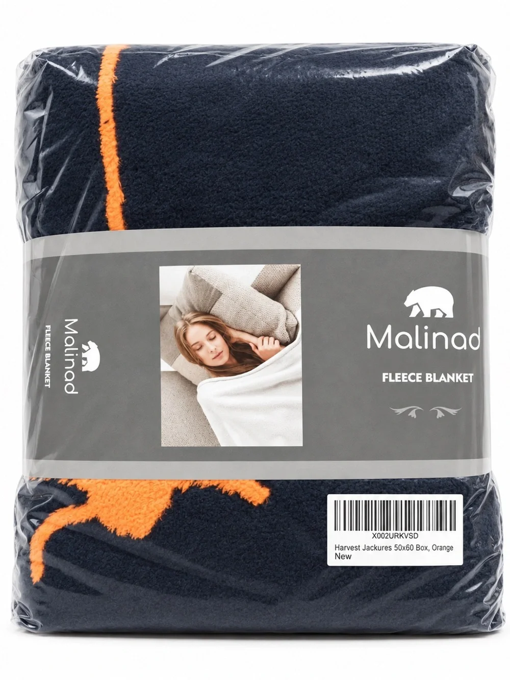Happy Halloween Black and Orange Plush Throw Blanket